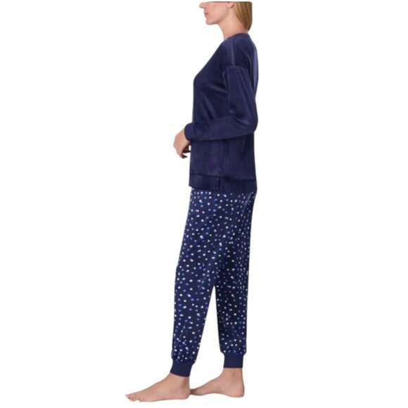 NWOT Nautica Henley Silky Fleece PJ Set | Navy - Picture 3 of 8